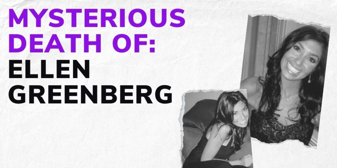 Cartão de título do episódio do podcast Crime Junkie, Mysterious Death of Ellen Greenberg, mostrando Greenberg sorrindo.