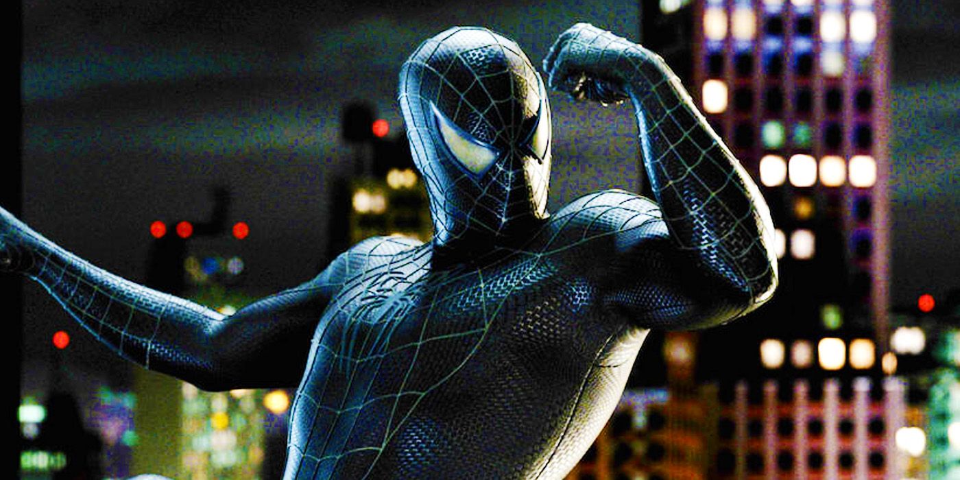 Tobey Maguire's Spider-Man with Venom suit in Spider-Man 3