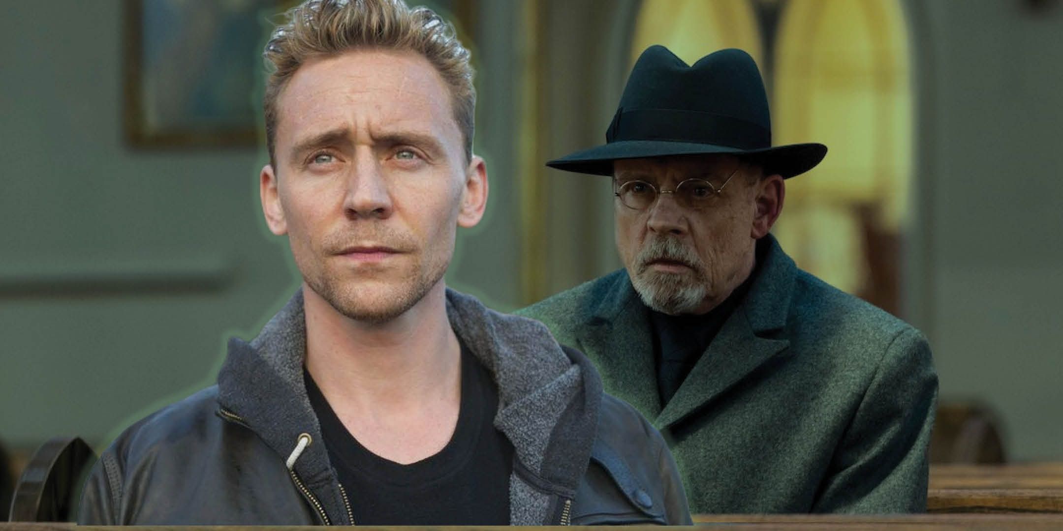 a custom image combining shots of Tom Hiddleston and Mark Hamill, who star in The Life of Chuck