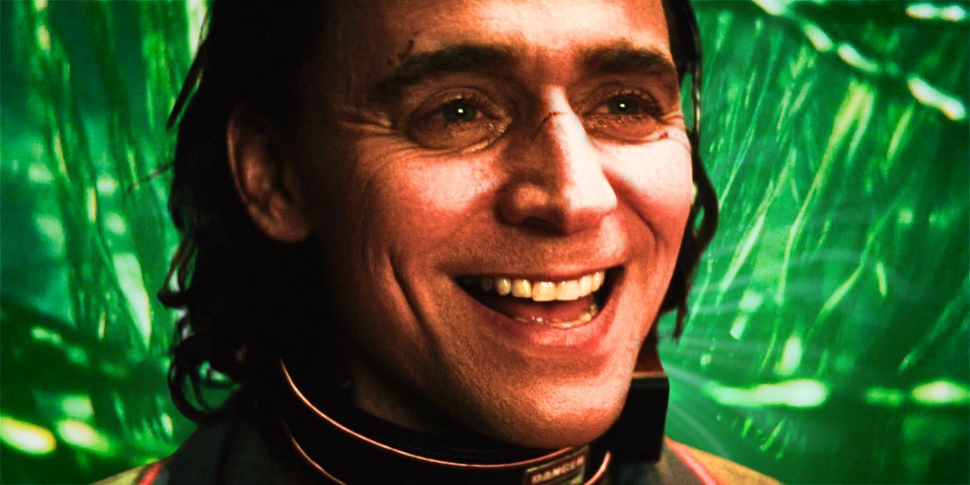 Tom Hiddleston smiling as Loki in Loki season 1