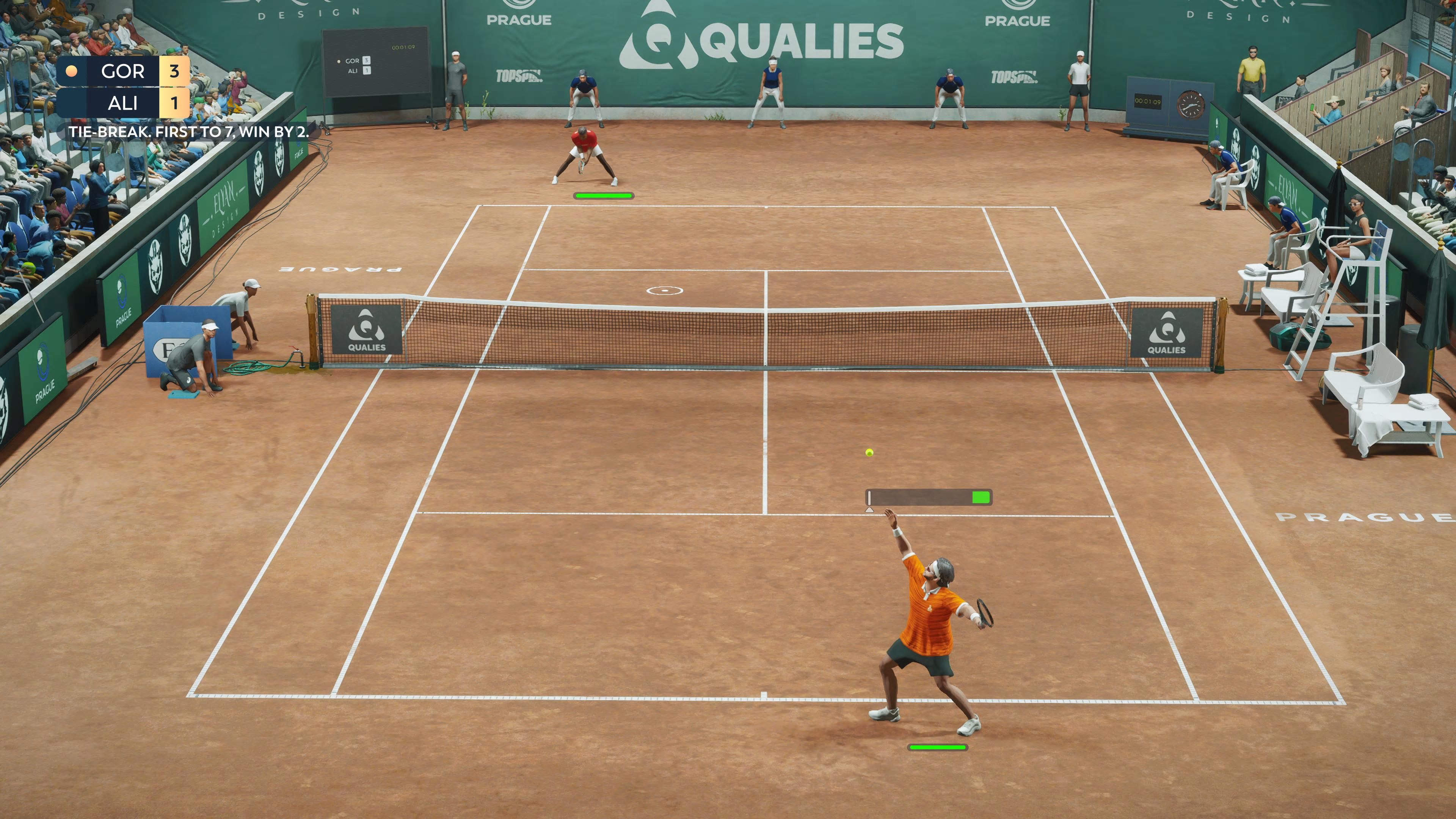 TopSpin 2K25 clay court serve