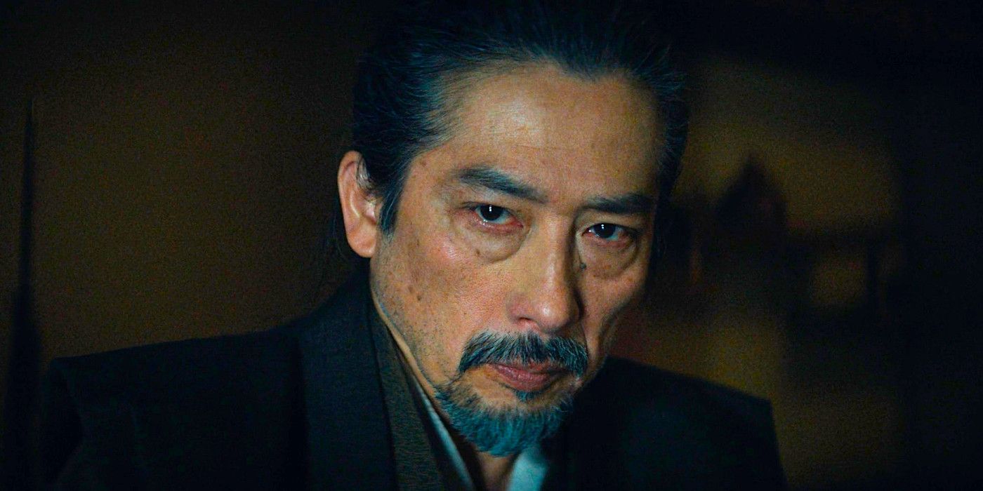 Toranaga looking on without emotion in a scene from Shogun episode 8