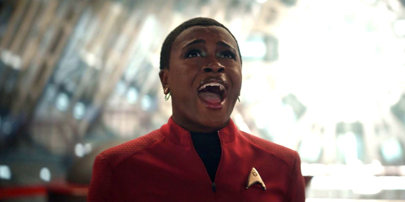 Uhura belting out Keep Us Connected in Star Trek Strange New Worlds