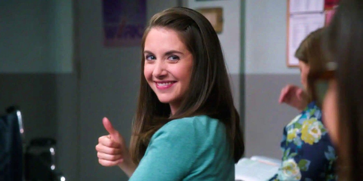 Alison Brie as Annie smiling and giving a thumbs up in Community
