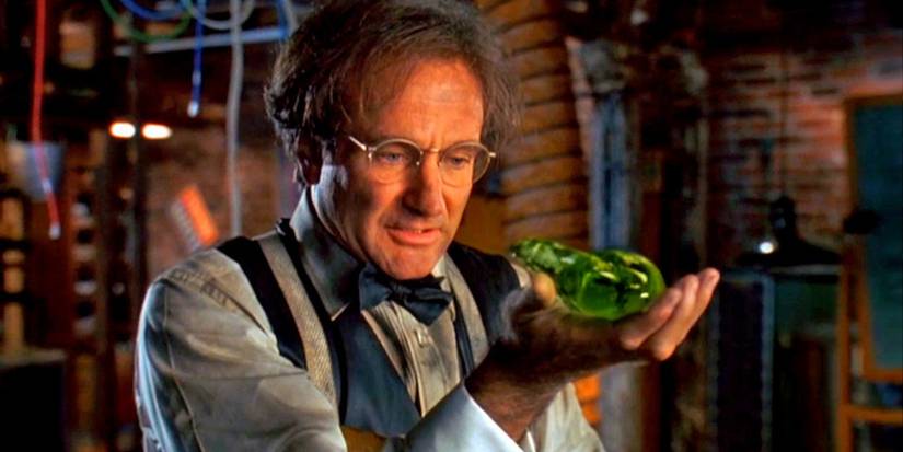 Professor Philip Brainard looking at the Flubber creature in Flubber (1997)