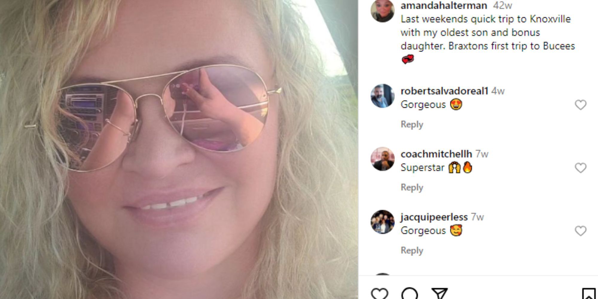 1000-lb Sisters Amanda Halterman smiling, in shades