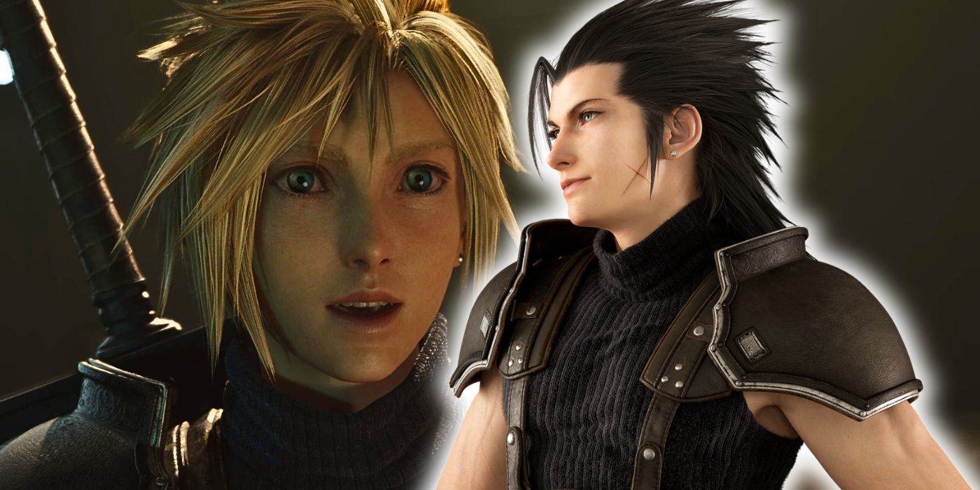 A shocked Cloud and a confident Zack in Final Fantasy VII Rebirth