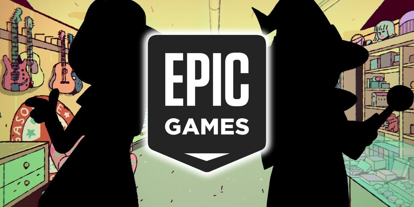 The Epic Games logo alongside two shadowy figures
