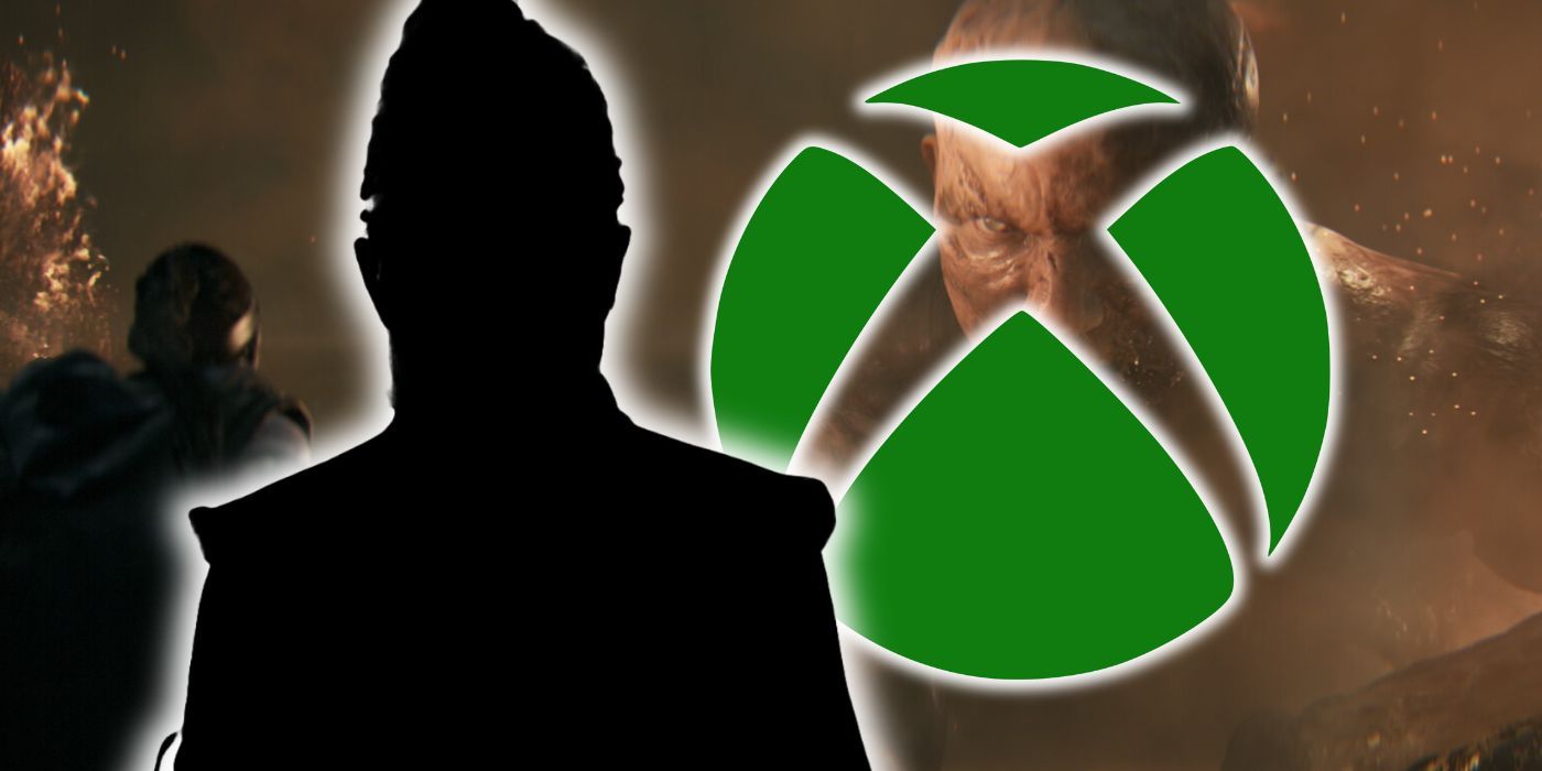 The shadow of Senua alongside the Xbox logo