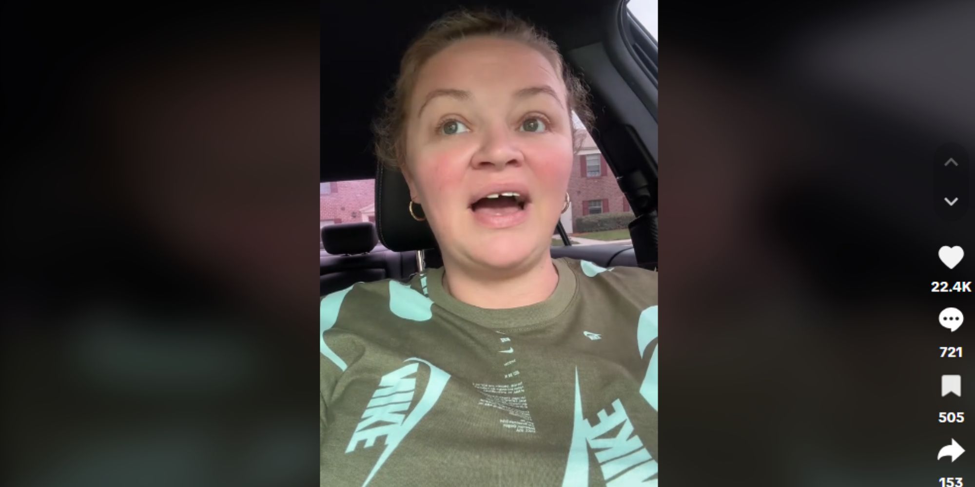 1000-lb Sisters Amanda Halterman talking in a car, wearing a green nike sweatshirt