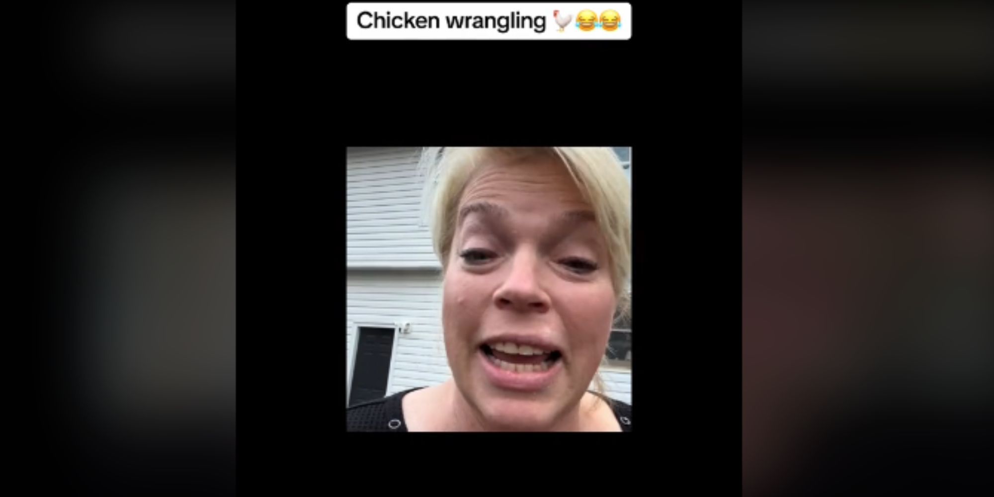 Sister Wives Janelle brown outside, under the caption: Chicken wrangling
