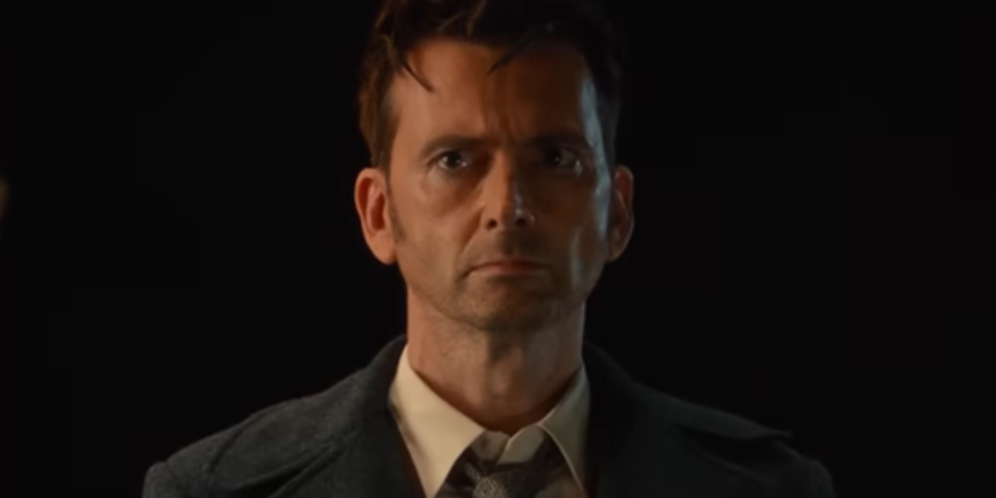 David Tennant looking stern as the Fourteenth Doctor in Doctor Who