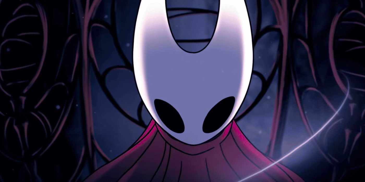 Hornet in Hollow Knight: Silksong looking downward
