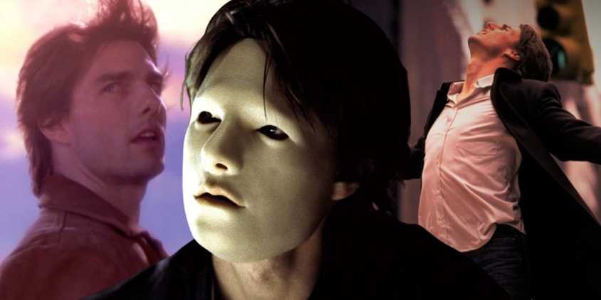 A collage of images of Tom Cruise in 2001 sci-fi drama Vanilla Sky - created by Tom Russell
