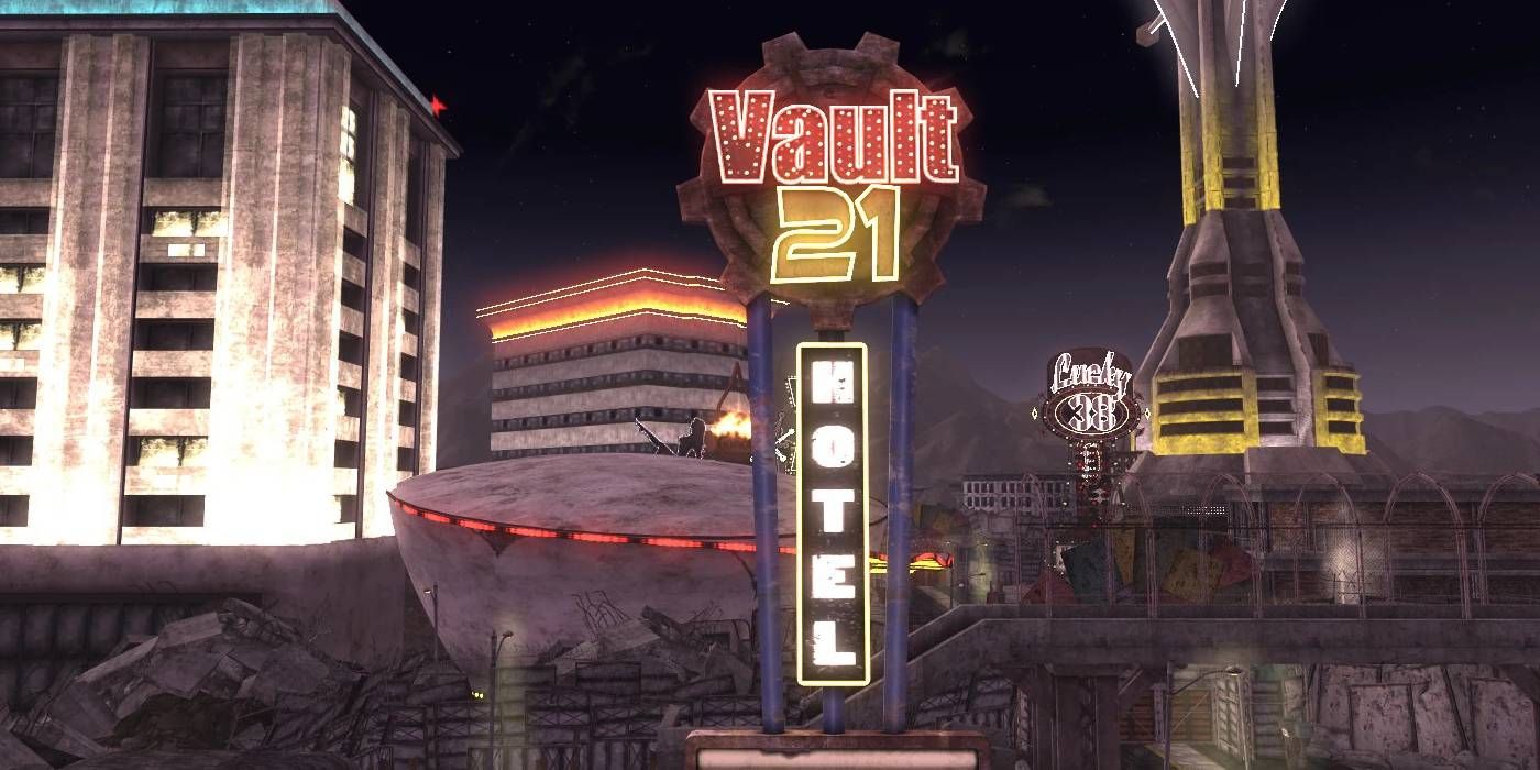 Sinal de néon do Vault 21 de Fallout_ New Vegas