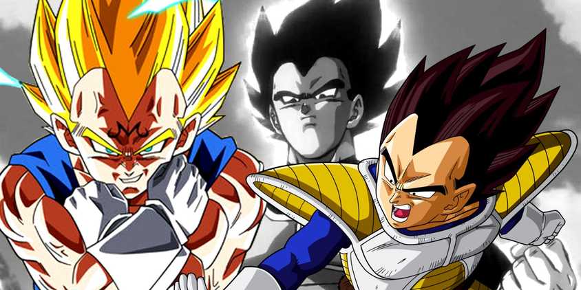Close-ups of Dragon Ball Z's Vegeta.