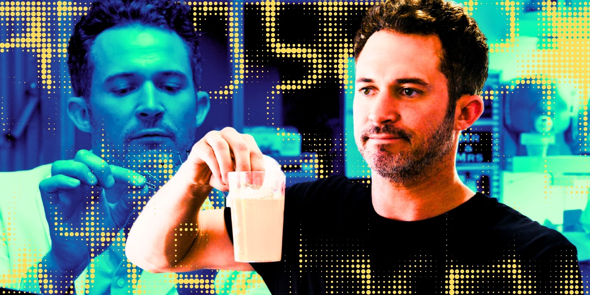 Magic for Humans Justin Willman montage holding a glass 