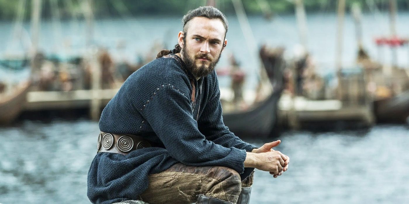 Vikings Athelstan sitting at the shore of Kattegat