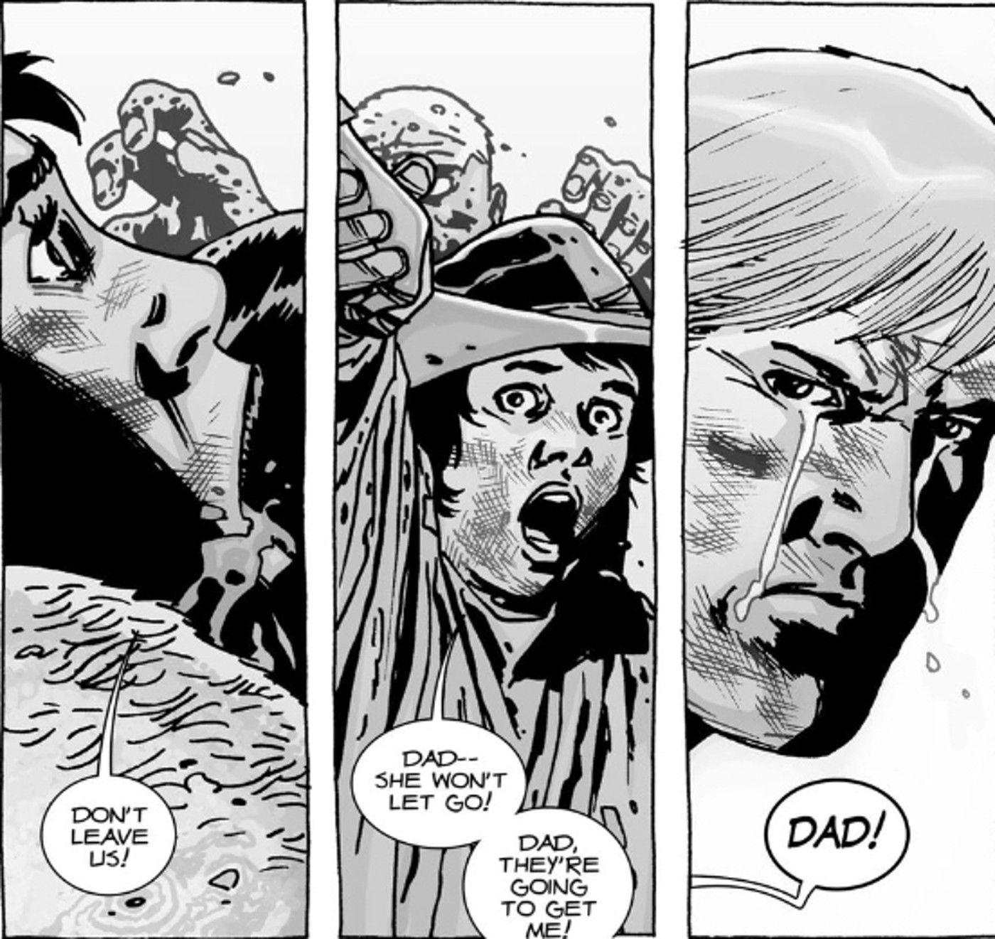 Walking Dead #83, Rick Grimes has to sacrifice Jessie and her son to save Carl