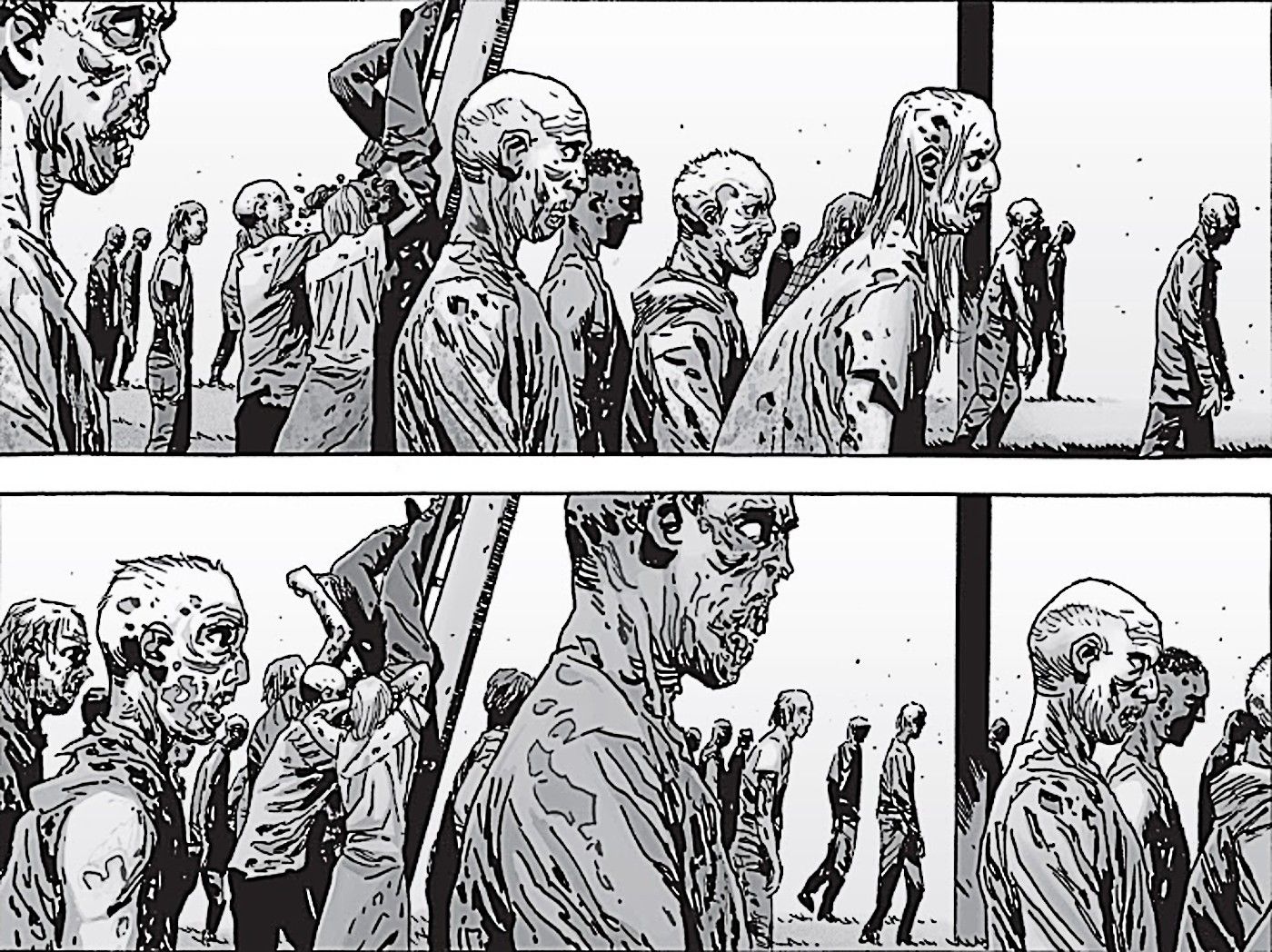 Walking Dead, zombies devouring Father Gabriel
