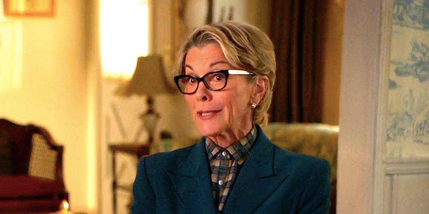 Wendie Malick's President Hagermeyer sits and talks in Young Sheldon season 7 episode 9