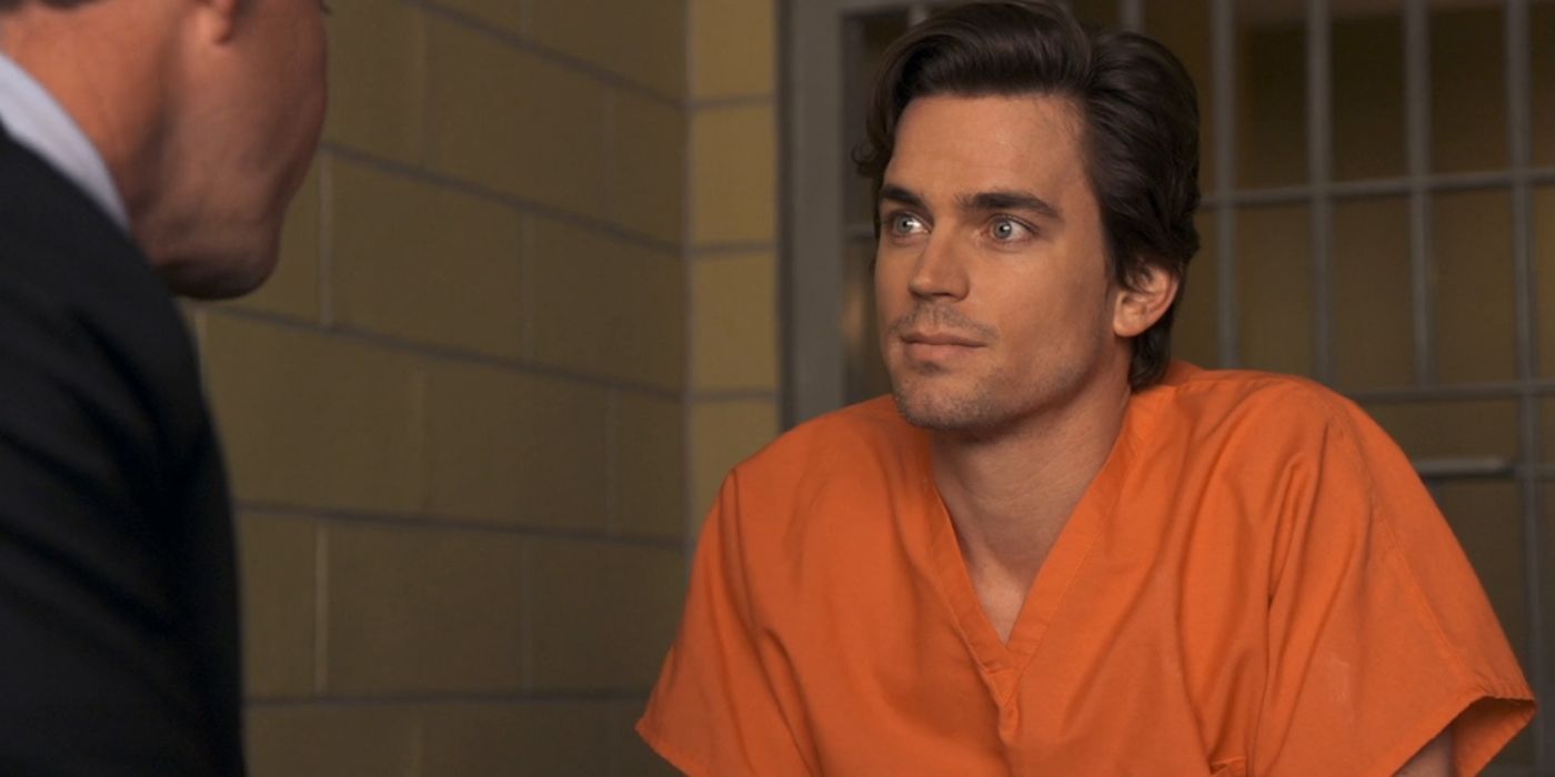   Neal em um macacão de prisão em White Collar