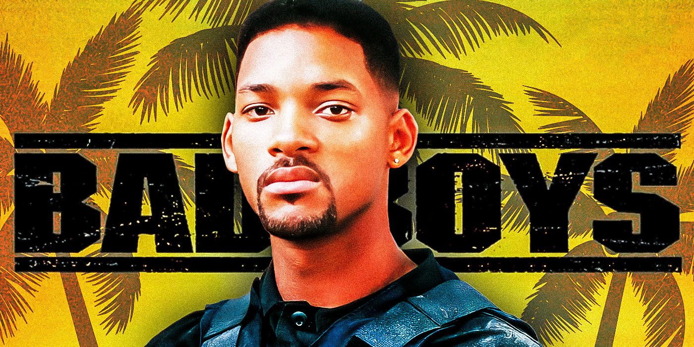 Will Smith as Mike Lowrey from Bad Boys with the logo behind him