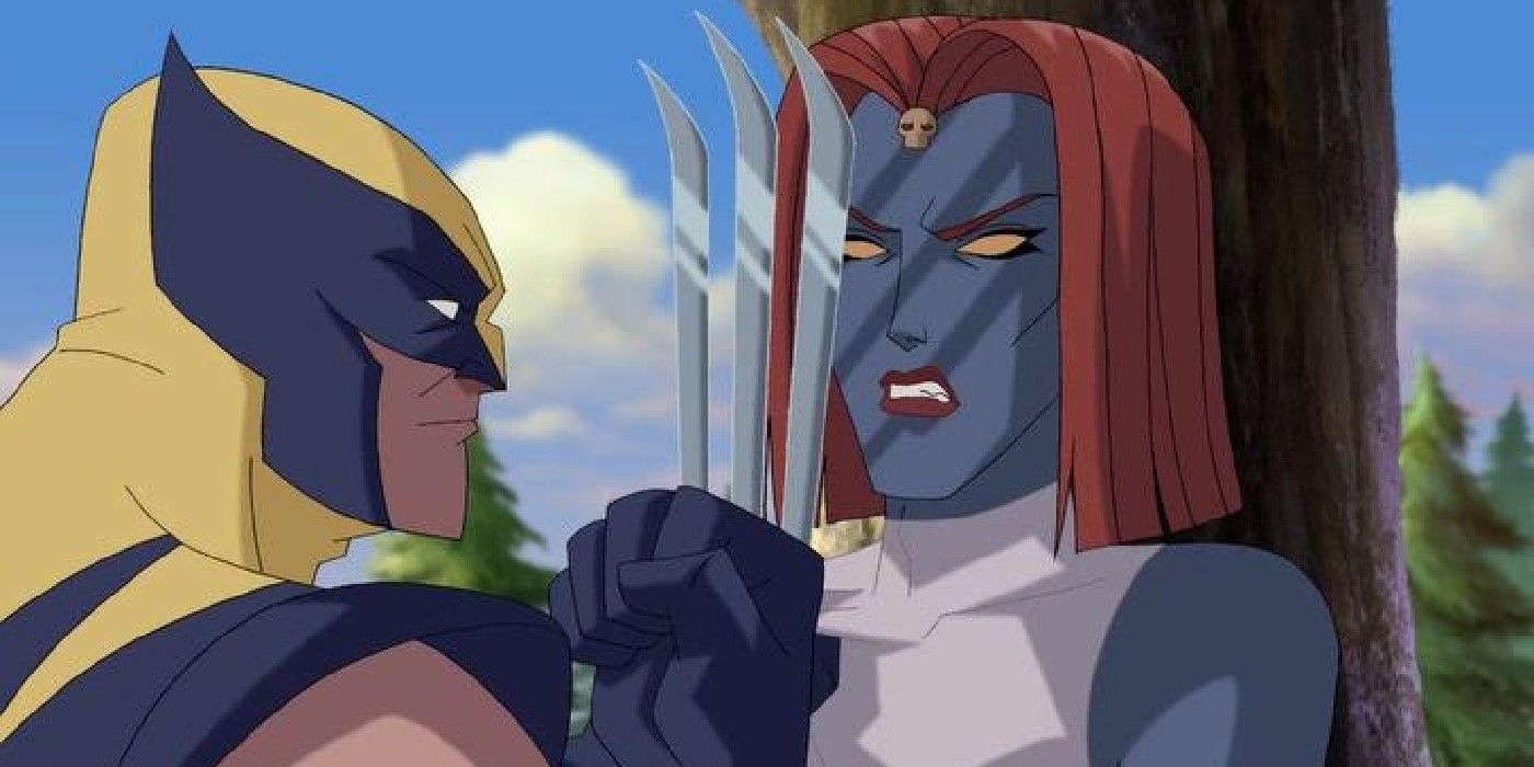 wolverine and the x-men, stolen lives, wolverine holds his claws up to mystique's face