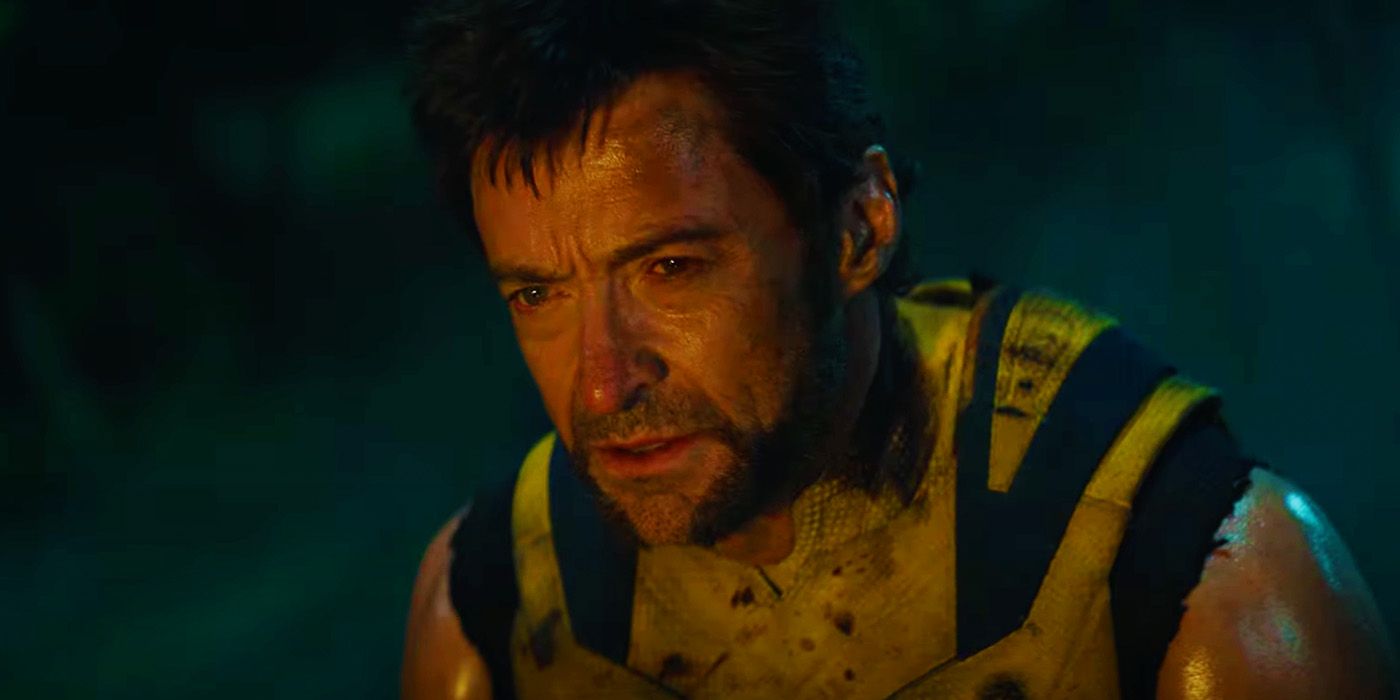 Wolverine at night with no sleeves in Deadpool & Wolverine's official trailer