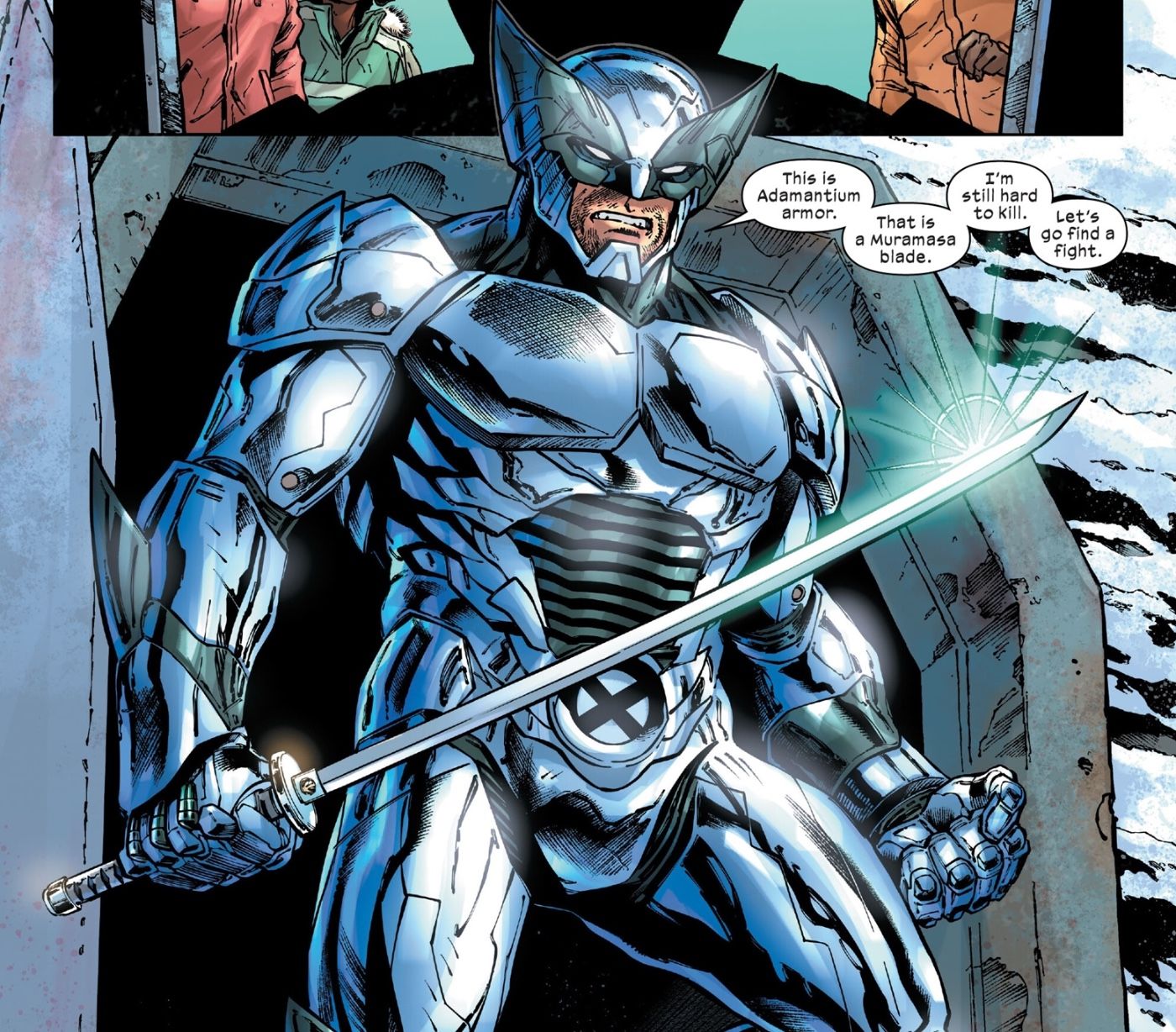 Wolverine com armadura e lâmina Muramasa
