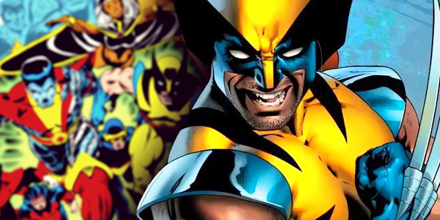 wolverine with the classic second genesis x-men team behind him