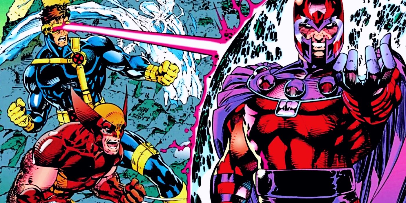 X-Men #1 1991 cover with Cyclops and Wolverine fighting Magneto