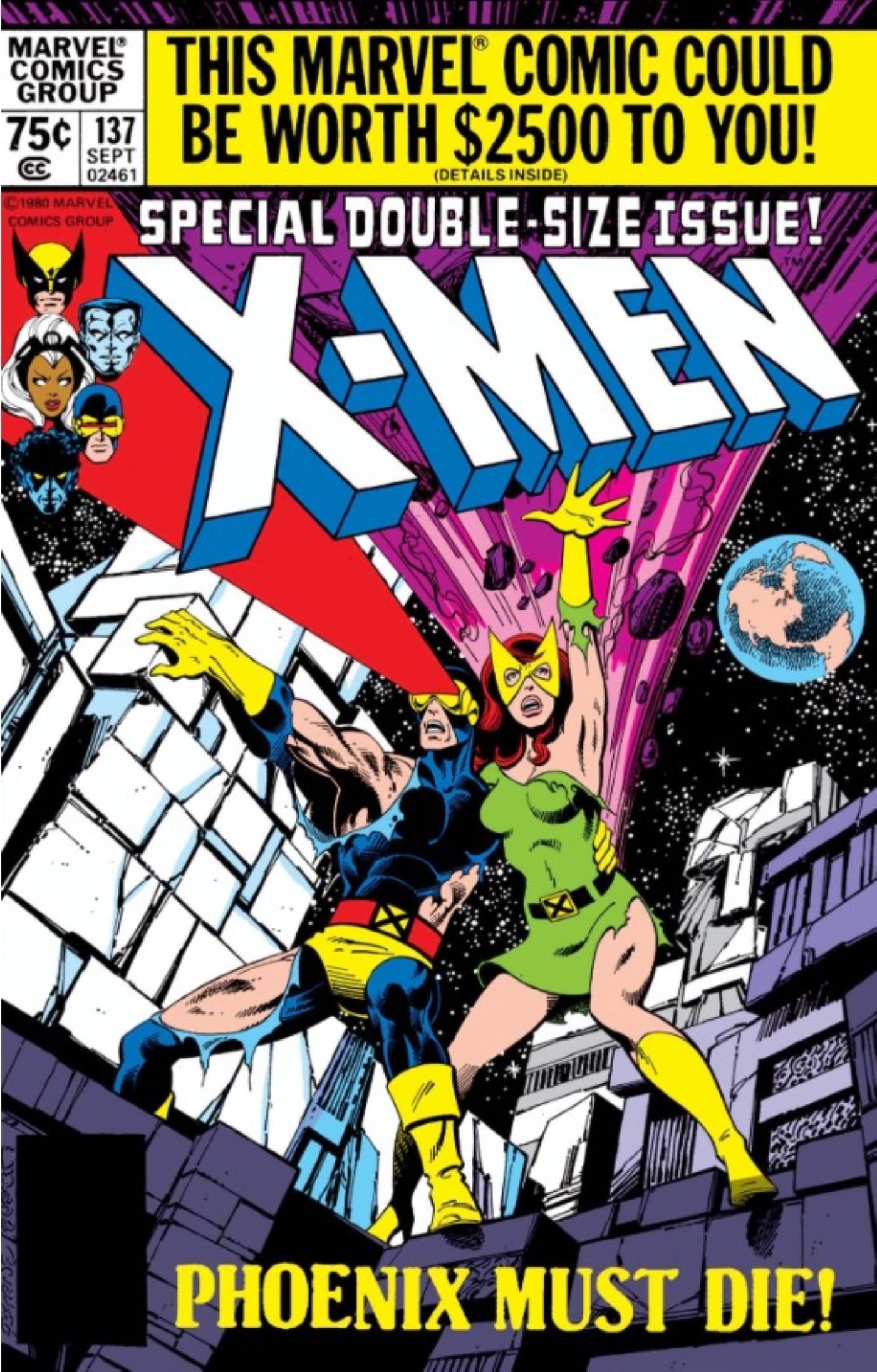 Capa de X-Men #137 com Jean Grey e Ciclope 