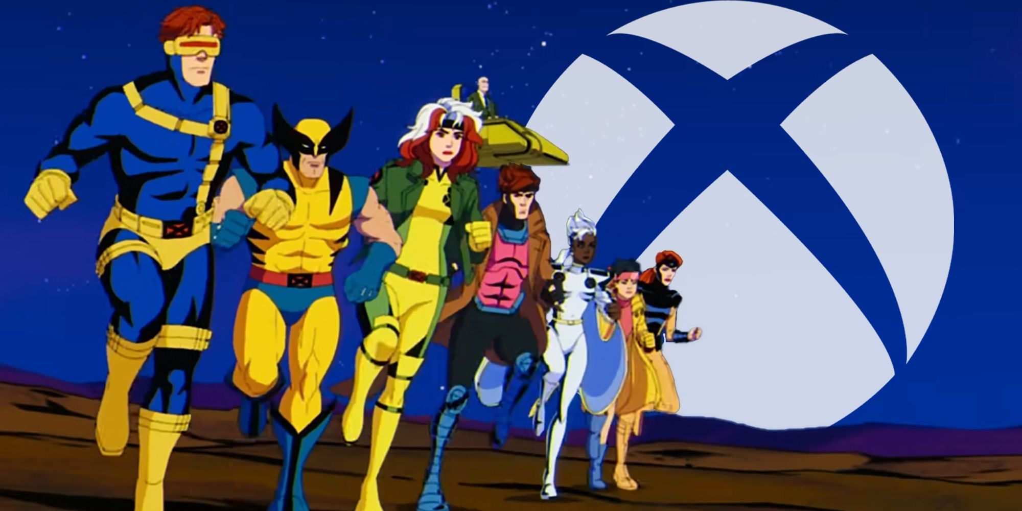 X-Men running with Xbox Logo in the distance