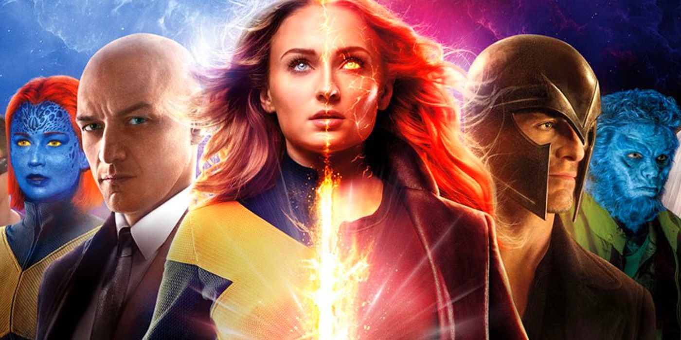 A shot of the X-Men: Dark Phoenix cast led by Sophie Turner