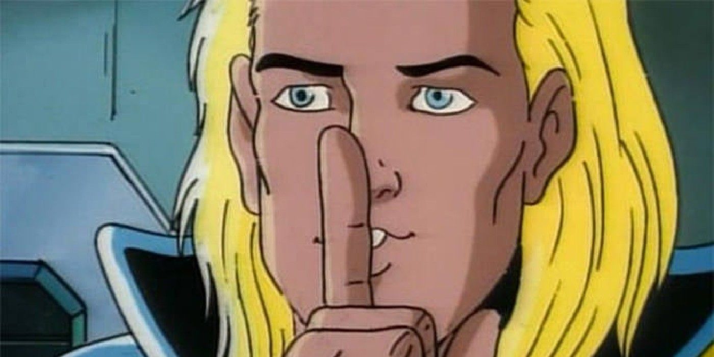 x-men the animated series, longshot holding a finger up to his mouth