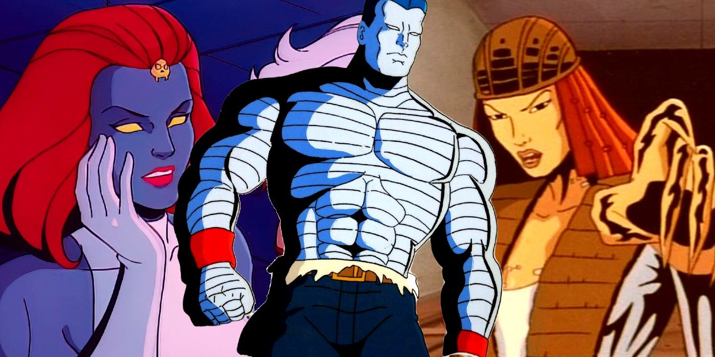 x-men the animated series split image with colossus, mystique and lady deathstrike