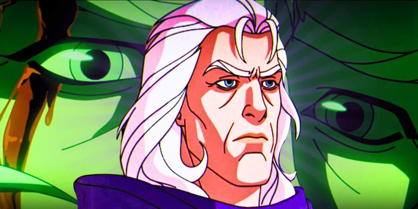 Custom image of Magneto looking solemn in front of Magneto's eyes moments before his death in X-Men ''97