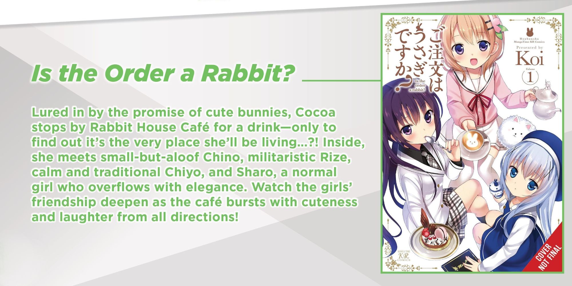 Yen Press April Announcement Is the Order a Rabbit