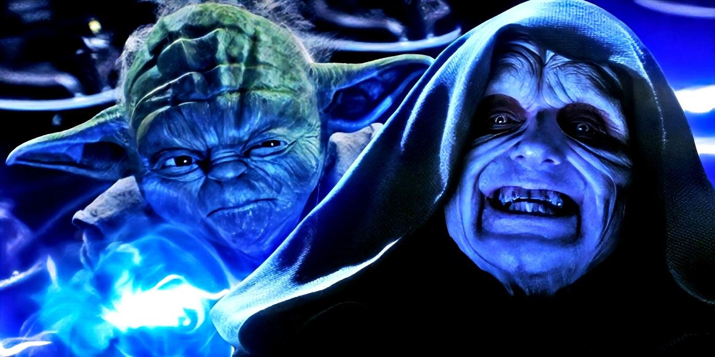 Star Wars' Emperor Palpatine with Yoda behind him.