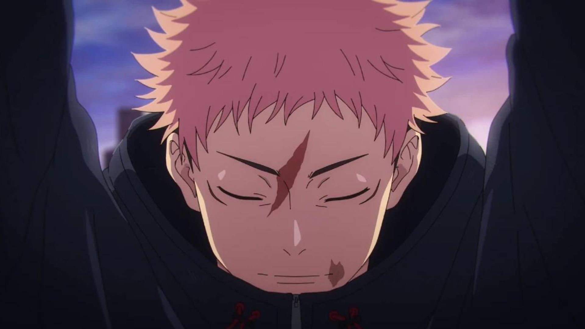 Yuji as seen in the last frame of the second season of Jujutsu Kaisen