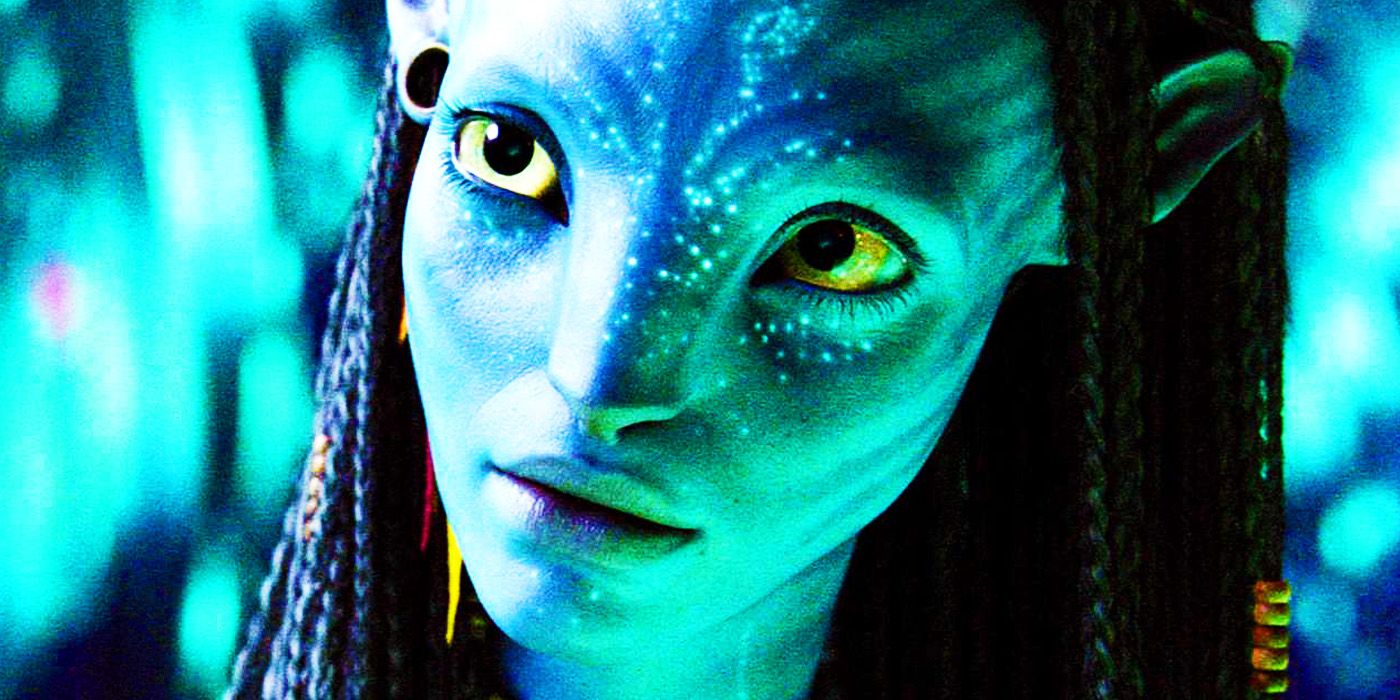 Zoe Saldaña como Neytiri em Pandora em Avatar
