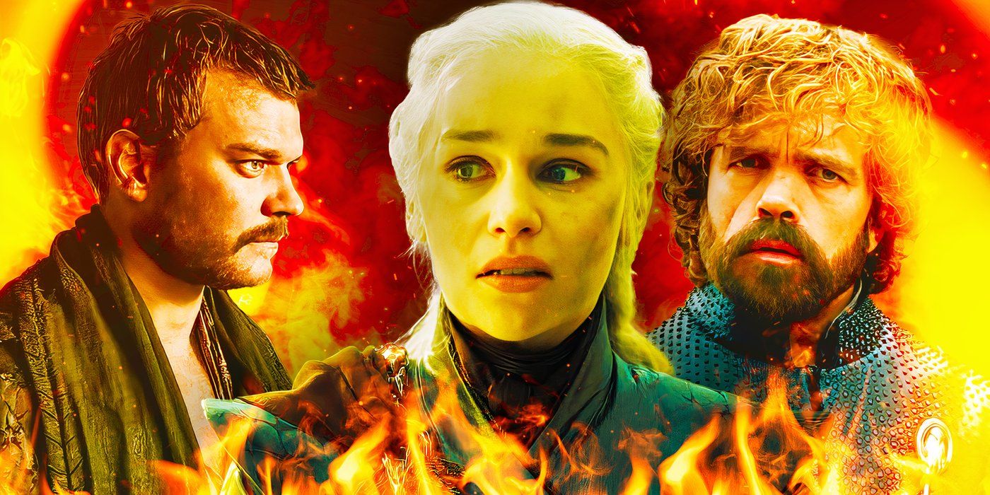 Euron Greyjoy, Daenerys Targaryen, and Tyrion Lanniser from Game of Thrones