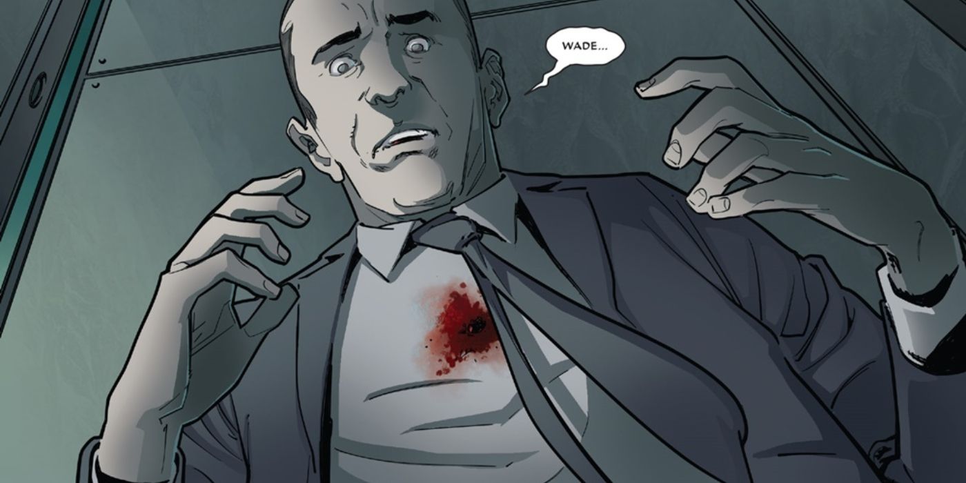 Agent Coulson getting shot dead by Deadpool.