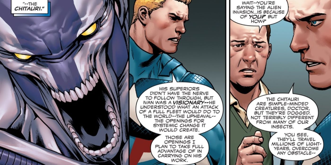 Hydra Cap admitting that he stole Chitauri eggs.