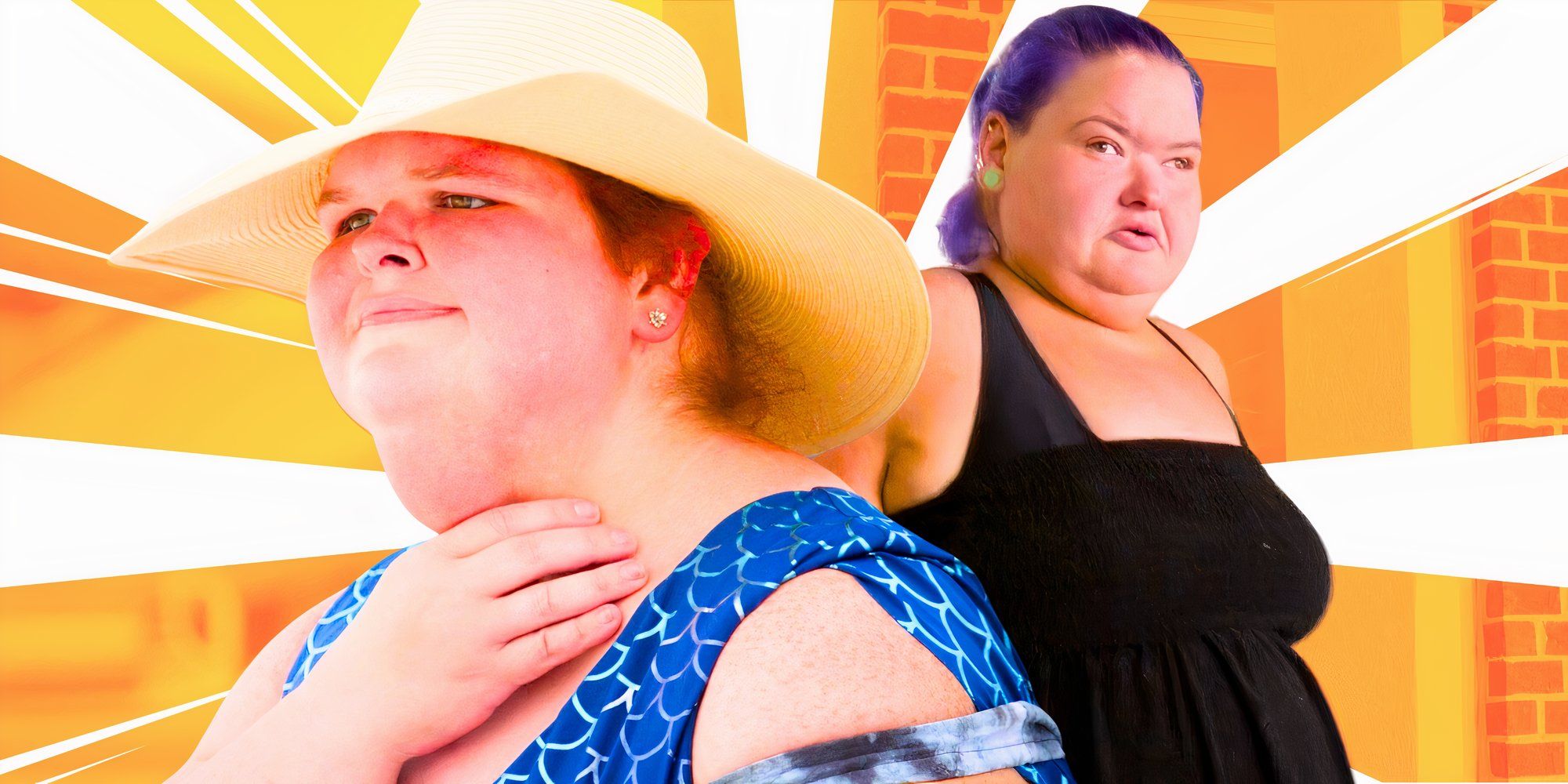 1000 lb sisters stars tammy and amy slaton in montage of them in bathing suits