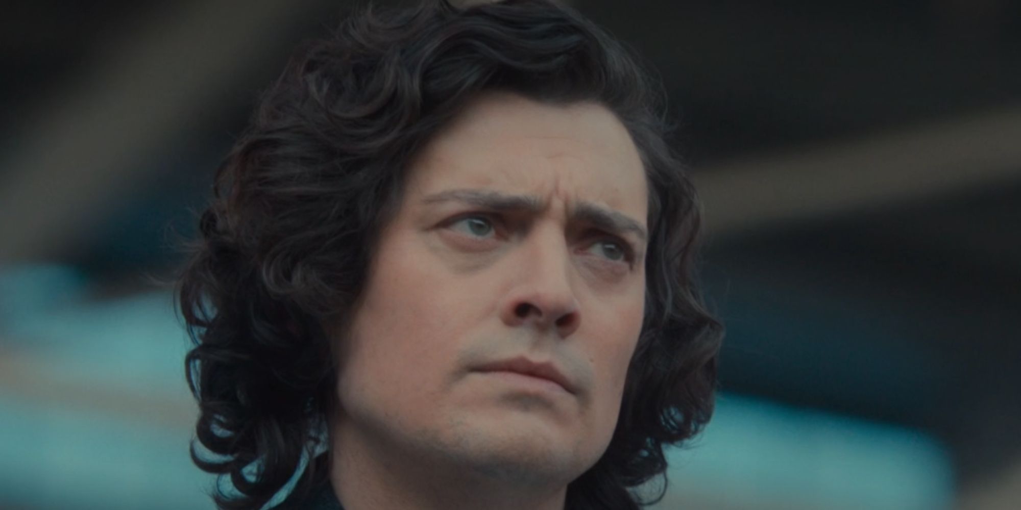 Aneurin Barnard looking confused as Roger ap Gwilliam in Doctor Who