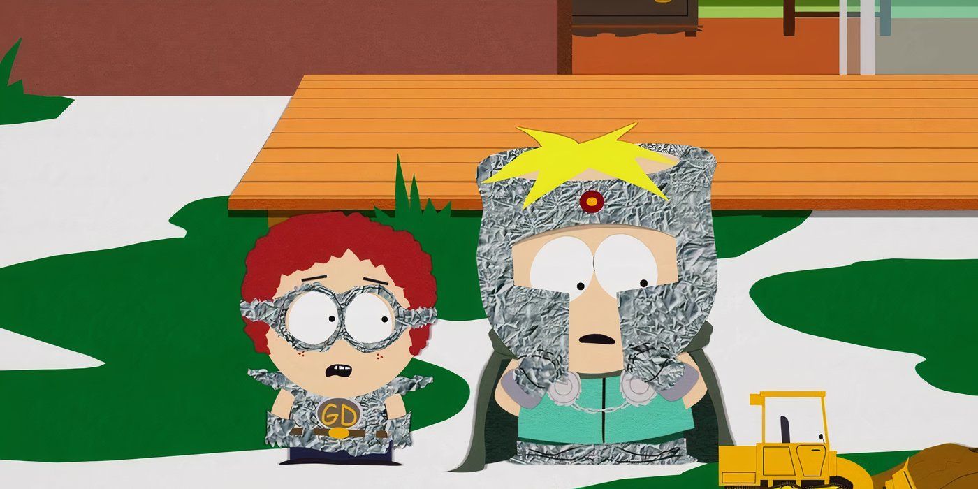 Butters dressed as Professor Chaos in the South Park episode Go God Go