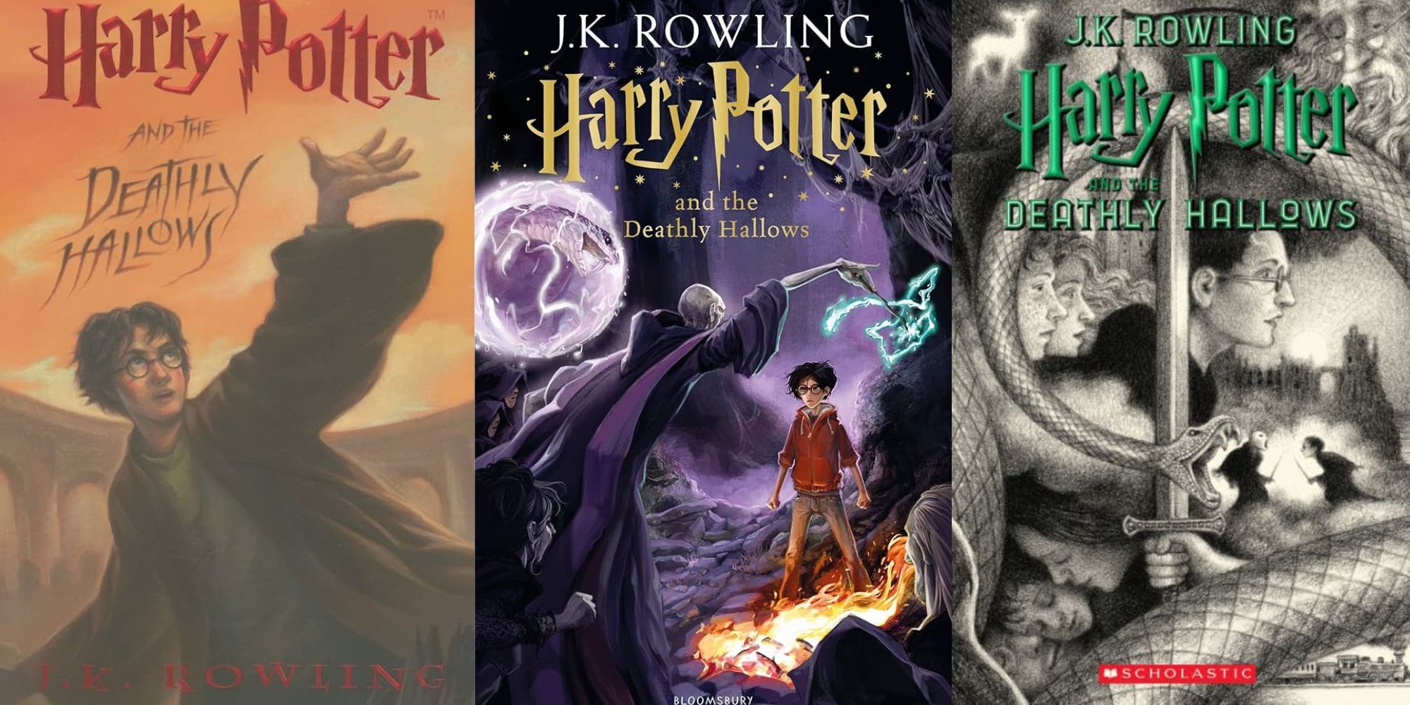 Harry Potter Deathly Hallows book covers