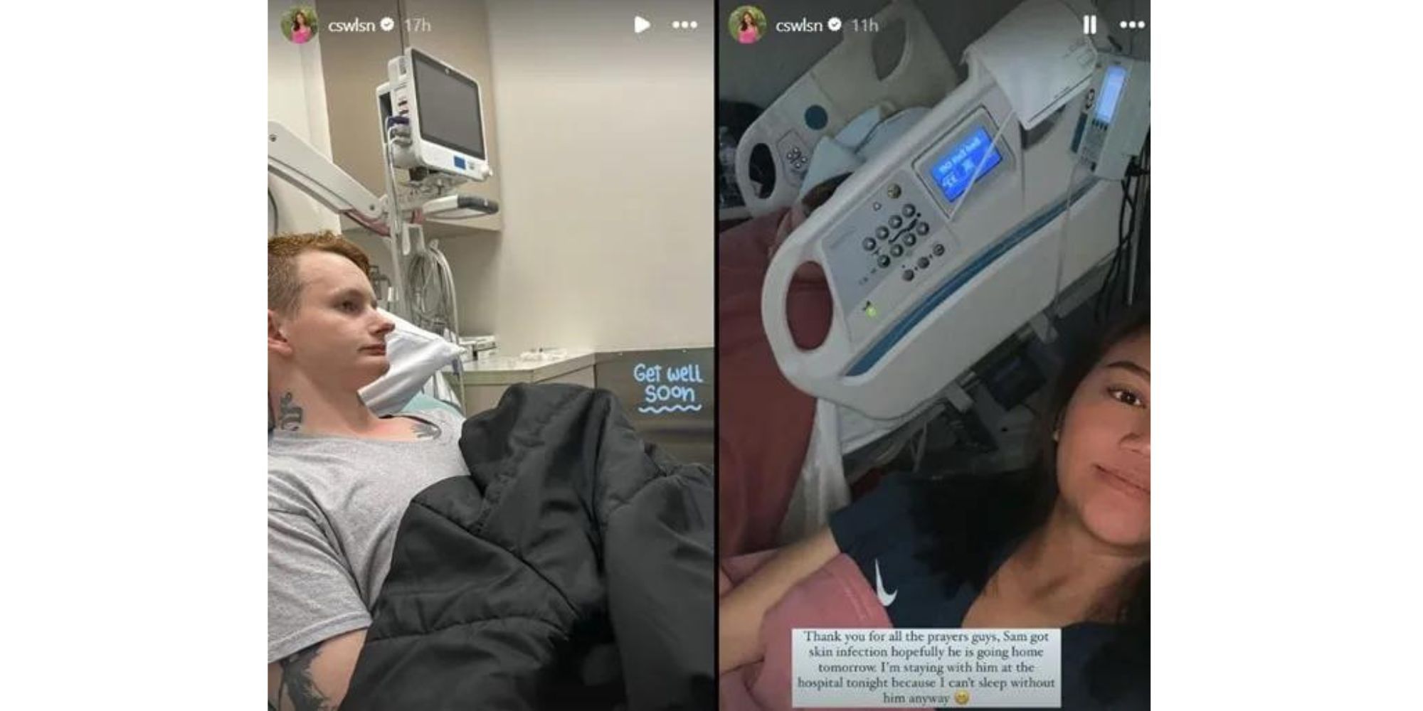 90 Day fiance citra wilson's IG story about sam in hospital